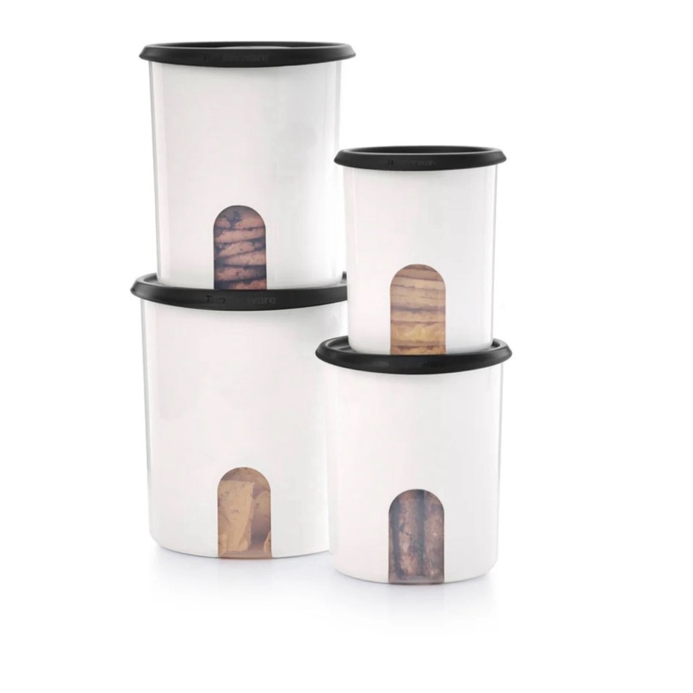 NEW (NIP) Tupperware one Touch 4 piece Canister Set - Picture 2 of 8
